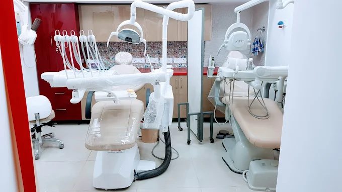 Treatment room with modern dental units
